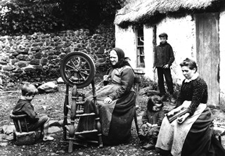 Carding Wool and Spinning with a Castle Wheel, Antrim 