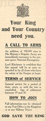 Call to Arms World War One. Belfast Telegraph 5th August, 1914