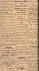 Titanic disaster. Irish News 16th April 1912